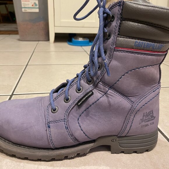 Caterpillar Women's Echo Waterproof Steel Toe Work Boot- Blue, Size 7.5 Wide - Picture 8 of 13